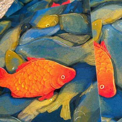 little orange fish - mini art print