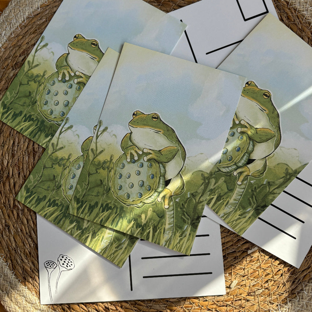 Frosch - Postkarte & Sticker set