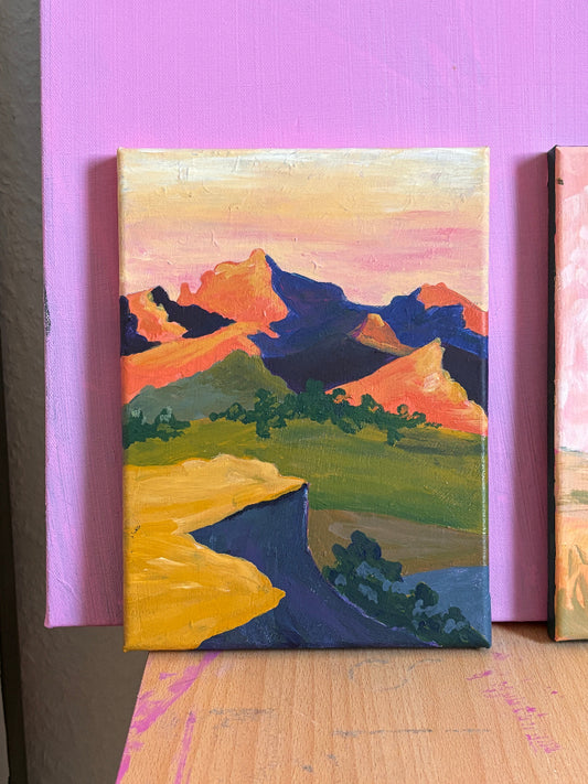 "Burning Mountains" - original painting