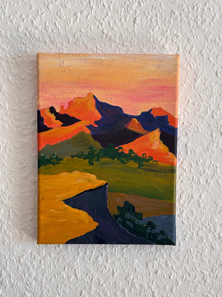 "Burning Mountains" - original painting