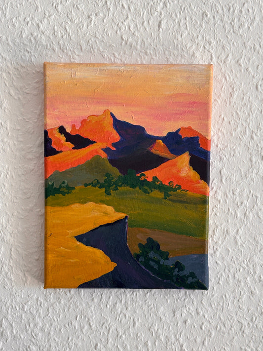 "Burning Mountains" - original painting